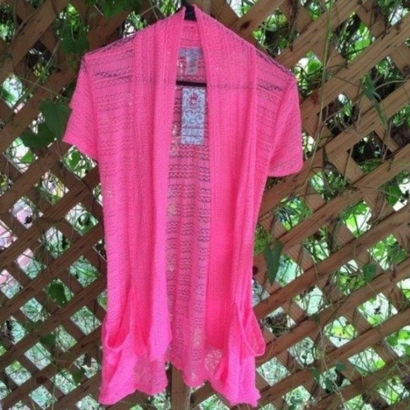 PINK SWEATER Waterfall HI-Lo Hem Last ONE FINAL $ - Picture 2 of 3